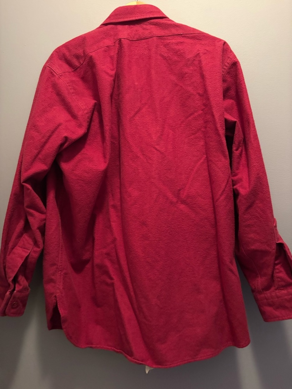 L.L. Bean Red Button-Down Casual Shirt Vintage Flannel 17 Coastal Fisherman - Picture 10 of 10